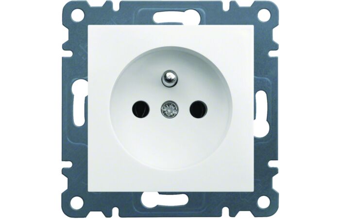 HAGER Zásuvka LUMINA WL1020 16A 250V zemnící kolík IP20 bílá lesk