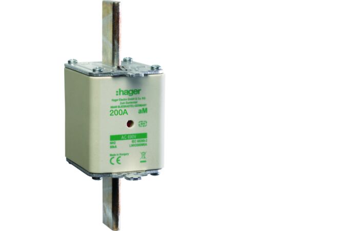 HAGER Pojistka nožová, NH2, 200A aM, 690V AC (balení 3ks)