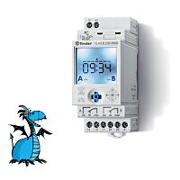 FINDER Hodiny spínací 12A282300000 Digitální astrologické a týdenní 2P/16A 230V AC IP20