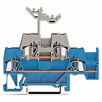 WAGO Svorka 280-524 dvoupatrová průchozí, na DIN lištu 35 × 15 a 35 × 7,5,  CAGE CLAMP®, 2,50 mm²;, modrá/šedá