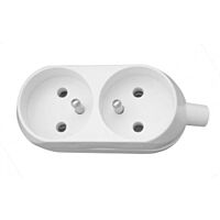 JONEX Dvojzásuvka GN-270 bílá s montážními otvory pro přímé uchycení