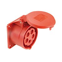 PCE Zásuvka 16A/230V vestavná 3-pólová, IP44, příruba 70x70mm, přímá