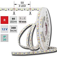 MCLED Pásek LED SMD5050 R, 60LED/m, 14,4W/m, DC 12V, 360lm/m, IP20, 10mm, 5m