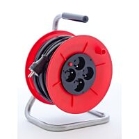 MUNOS Přívod prodlužovací   25m  zásuvky 4x 230V/13A s bubnem IP20 černá (H05VV-F3G 3x1,5)