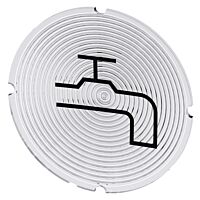 SIEMENS Štítek vložený pro tlačítko prosvětlené, kulatý, mléčná barva, symbol: přívod vody