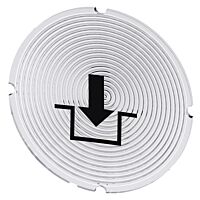 SIEMENS Štítek vložený pro tlačítko prosvětlené, kulatý, mléčná barva, symbol: zablokování
