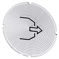SIEMENS Štítek vložený pro tlačítko prosvětlené, kulatý, mléčná barva, symbol: foukat