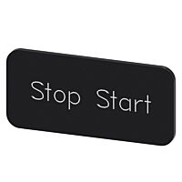 SIEMENS Štítek popisný 12,5 x 27 mm, štítek černý, popisek STOP START