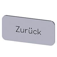 SIEMENS Štítek popisný 12,5 x 27 mm, štítek stříbrný, popisek ZURÜCK