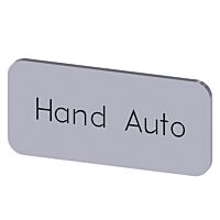 SIEMENS Štítek popisný 12,5 x 27 mm, štítek stříbrný, popisek HAND AUTO