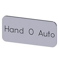 SIEMENS Štítek popisný 12,5 x 27 mm, štítek stříbrný, popisek HAND O AUTO