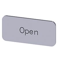 SIEMENS Štítek popisný 12,5 x 27 mm, štítek stříbrný, popisek OPEN