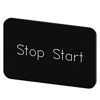 SIEMENS Štítek popisný 17,5 x 27 mm, štítek černý, popisek STOP START