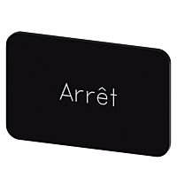 SIEMENS Štítek popisný 17,5 x 27 mm, štítek černý, popisek ARRET