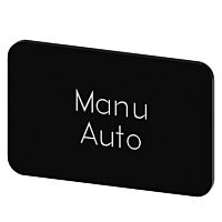 SIEMENS Štítek popisný 17,5 x 27 mm, štítek černý, popisek MANU AUTO
