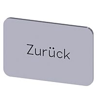 SIEMENS Štítek popisný 17,5 x 27 mm, štítek stříbrný, popisek ZURÜCK