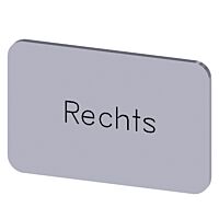 SIEMENS Štítek popisný 17,5 x 27 mm, štítek stříbrný, popisek RECHTS