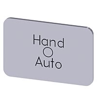 SIEMENS Štítek popisný 17,5 x 27 mm, štítek stříbrný, popisek HAND O AUTO