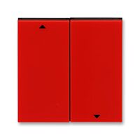 ABB LEVIT Ovladač 3559H-A00662 65 spínače žaluziového kolébkového, dělený, s potiskem, červená/kouřová černá