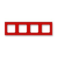 ABB LEVIT Rámeček 3901H-A05040 65 čtyřnásobný, pro vodorovnou i svislou montáž, červená/kouřová černá