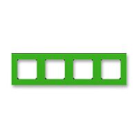 ABB LEVIT Rámeček 3901H-A05040 67 čtyřnásobný, pro vodorovnou i svislou montáž, zelená/kouřová černá