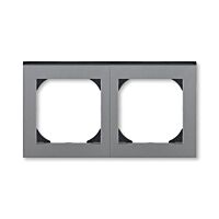 ABB LEVIT Rámeček 3901H-A05520 69 dvojnásobný s otvorem 55x55, ocelová/kouřová černá
