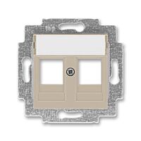 ABB Kryt LEVIT 5014H-A01018 18 zásuvky komunikační přímé (2x), s popisovým polem, IP20 machiato