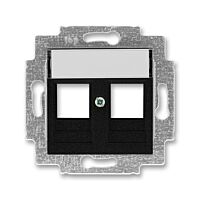 ABB Kryt LEVIT 5014H-A01018 63 zásuvky komunikační přímé (2x), s popisovým polem, IP20, onyx