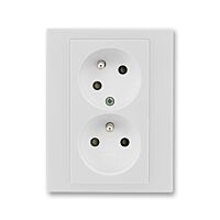 ABB LEVIT Dvojzásuvka 5513H-C02357 16 s clonkami, s natočenou dutinou, IP40, šedá/bílá