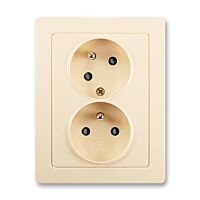 ABB SWING Dvojzásuvka 5513J-C02357 C1 s clonkami, s natočenou dutinou, krémová