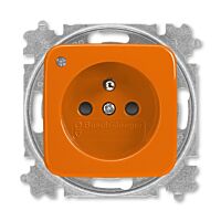 ABB Zásuvka 5589B-A02357 P,jednonásobná s clon., se signalizací provozního stavu, bezšroubová,  oranžová