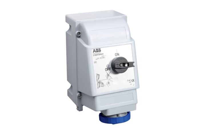 ABB Zásuvka s blokovaným vypínačem, do těžkých provozů, 3p., 16 A, IP67, 6 h  2CMA163257R1000
