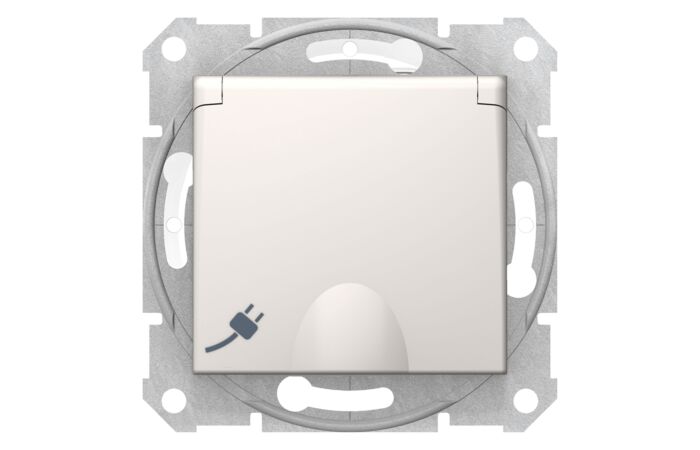 SCHNEIDER Zásuvka Sedna 2P+PE s clon. IP44 cream