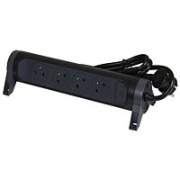 LEGRAND Přívod prodlužovací 1,5m 4zásuvka 230V/16A 4X2P+T otočná černá/tm.šedá