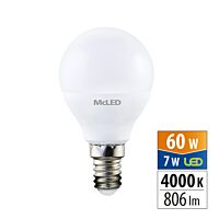 MCLED Žárovka LED 7W-60 E14 4000K 200° kapka