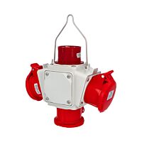 FAMATEL BOX zásuvkový závěsný PowerBOX pb5848 3x400V/16A/5 1x přívodka 400V/16/5 IP54