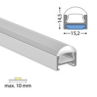 Přisazený hliníkový profil PDA 15x9 mm,
