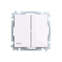 ABB Zoni 3559T-A05940 500 Spínač dvojitý střídavý, s krytem, řazení 6+6, IP44  bílá