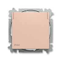 ABB ZONI Zásuvka 6619T-A06995 242 s víčkem, bezšroubové svorky, IP44, Zoni®, pudrová