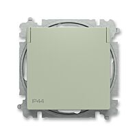 ABB ZONI Zásuvka 6619T-A06995 243 s víčkem, bezšroubové svorky, IP44, Zoni®, olivová