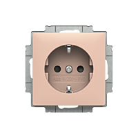 ABB Zoni 6620T-A07657 242 Zásuvka jednonásobná s bočními kontakty, s clonkami pudrová