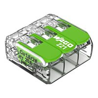 WAGO Svorka 221-423 Páčková spojovací pro všechny druhy vodičů max. 4 mm² transparentní