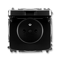 ABB TANGO Zásuvka 6619A-A06397 N s víčkem a clonkami, IP40, černá