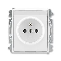 ABB ELEMENT TIME Zásuvka 6619E-A06352 03 s clonkami, bezšroubové svorky, IP40, bílá / bílá