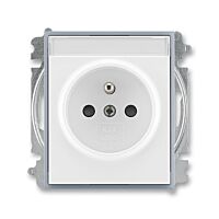 ABB ELEMENT Zásuvka 6619E-A06352 04 s clonkami, bezšroubové svorky, IP40, bílá / ledová šedá