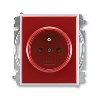 ABB TIME Zásuvka 6619E-A06357 10 s clonkami, bezšroubové svorky, IP40, karmínová / ledová bílá