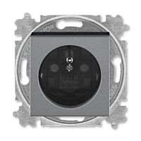 ABB LEVIT Zásuvka 6619H-A06357 69 s clonkami, bezšroubové svorky, IP40, ocelová / kouřová černá