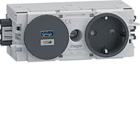 Jednonásobná zásuvka SCHUKO s USB nabíje