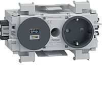 Jednonásobná zásuvka SCHUKO s USB nabíje