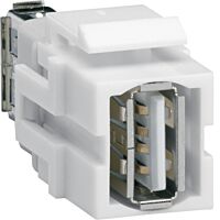 Keystone typ 10, USB 2.0 zásuvka, bílá